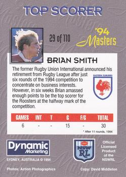 1994 Dynamic NSW Rugby League '94 Masters #29 Brian Smith Back